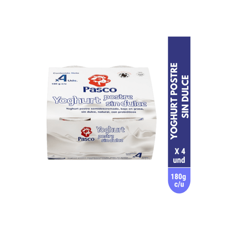 Yoghurt Postre Sin Dulce 180 x 4 unidades