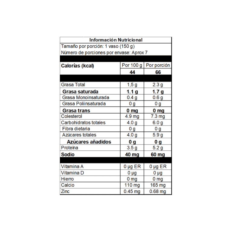 Yoghurt Bajo En Grasa Sin Dulce 1000g