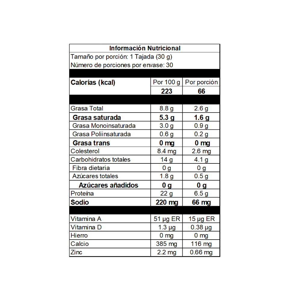 Queso mozarella light 900g